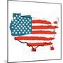 Cool USA Map with US Flag-Alisa Foytik-Mounted Art Print