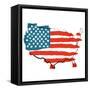 Cool USA Map with US Flag-Alisa Foytik-Framed Stretched Canvas