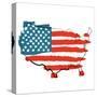 Cool USA Map with US Flag-Alisa Foytik-Stretched Canvas
