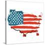 Cool USA Map with US Flag-Alisa Foytik-Stretched Canvas