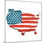 Cool USA Map with US Flag-Alisa Foytik-Mounted Art Print