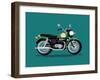 Cool Vector Classic Design Street Cruiser Motorcycle in Trendy Flat Design, Isolated. Classic Retro-Mascha Tace-Framed Art Print