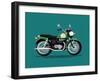 Cool Vector Classic Design Street Cruiser Motorcycle in Trendy Flat Design, Isolated. Classic Retro-Mascha Tace-Framed Art Print