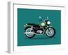 Cool Vector Classic Design Street Cruiser Motorcycle in Trendy Flat Design, Isolated. Classic Retro-Mascha Tace-Framed Art Print