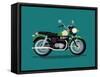 Cool Vector Classic Design Street Cruiser Motorcycle in Trendy Flat Design, Isolated. Classic Retro-Mascha Tace-Framed Stretched Canvas