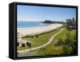 Coolangatta Beach and Town Panoramic, Gold Coast, Queensland, Australia, Pacifc-Matthew Williams-Ellis-Framed Stretched Canvas