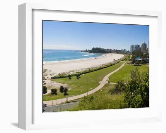 Coolangatta Beach and Town Panoramic, Gold Coast, Queensland, Australia, Pacifc-Matthew Williams-Ellis-Framed Photographic Print