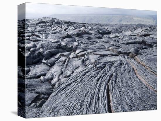 Cooled Lava from Recent Eruption, Kilauea Volcano, Hawaii Volcanoes National Park, Island of Hawaii-Ethel Davies-Stretched Canvas