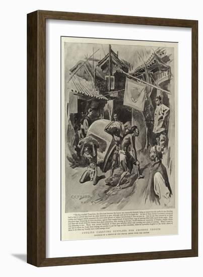 Coolies Carrying Supplies for Chinese Troops-Charles Edwin Fripp-Framed Giclee Print