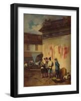 'Coolies Reading a Proclamation, Macao', c1840-George Chinnery-Framed Giclee Print