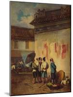 'Coolies Reading a Proclamation, Macao', c1840-George Chinnery-Mounted Giclee Print