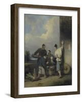 Coolies Round the Food Vendor's Stall, after 1825-George Chinnery-Framed Giclee Print