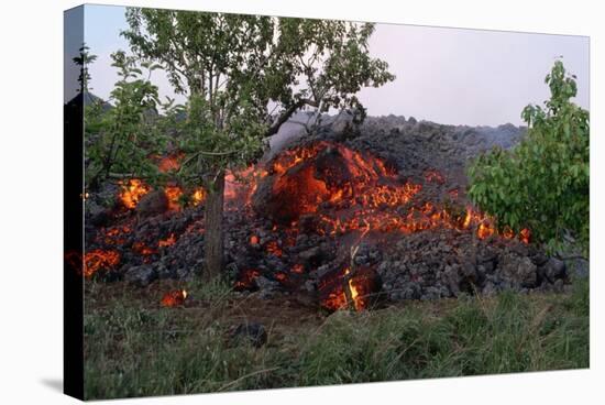 Cooling Lava from Mount Etna-Vittoriano Rastelli-Stretched Canvas