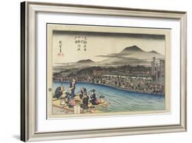 Cooling of the Evening at Shijo Riverbank, C. 1834-Utagawa Hiroshige-Framed Giclee Print