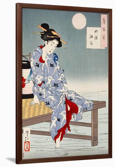 Cooling Off at Shijo, One Hundred Aspects of the Moon-Yoshitoshi Tsukioka-Framed Giclee Print