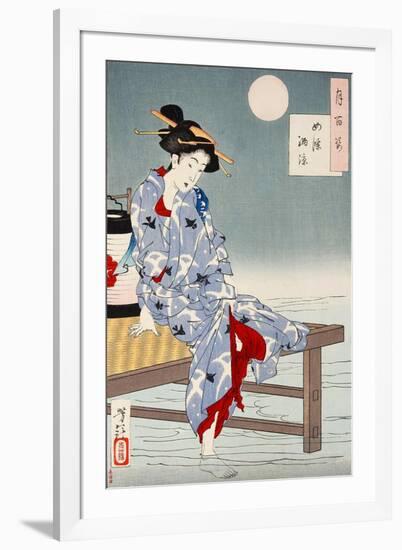 Cooling Off at Shijo, One Hundred Aspects of the Moon-Yoshitoshi Tsukioka-Framed Giclee Print