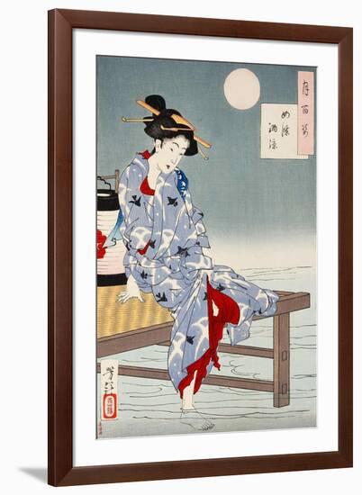 Cooling Off at Shijo, One Hundred Aspects of the Moon-Yoshitoshi Tsukioka-Framed Giclee Print