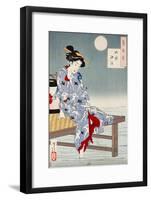 Cooling Off at Shijo, One Hundred Aspects of the Moon-Yoshitoshi Tsukioka-Framed Giclee Print