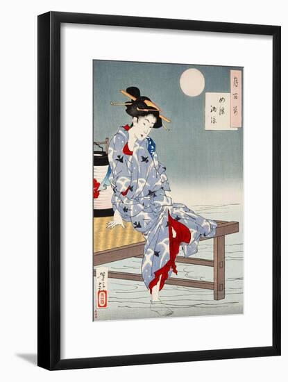 Cooling Off at Shijo, One Hundred Aspects of the Moon-Yoshitoshi Tsukioka-Framed Giclee Print