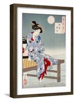 Cooling Off at Shijo, One Hundred Aspects of the Moon-Yoshitoshi Tsukioka-Framed Giclee Print