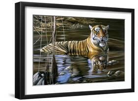 Cooling Off Bengal Tiger-Jeremy Paul-Framed Giclee Print