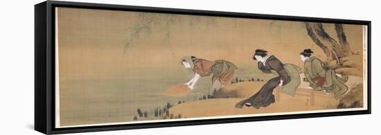 Cooling Off on a Summer Evening-Katsushika Hokusai-Framed Stretched Canvas