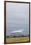 Cooling Towers and Overhead Power Lines in Rural Landscape-null-Framed Photographic Print