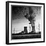 Cooling Towers of a Nuclear Power Plant Creating Dark Clouds Monochrome Film Grain-kikkerdirk-Framed Photographic Print