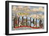 Cooper River Bridge, Greetings from South Carolina-null-Framed Art Print