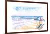 Coopers Beach Southampton NY Hamptons Style Scene-M. Bleichner-Framed Art Print