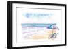 Coopers Beach Southampton NY Hamptons Style Scene-M. Bleichner-Framed Premium Giclee Print