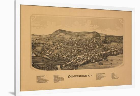 Cooperstown, New York - Panoramic Map-Lantern Press-Framed Art Print