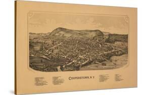 Cooperstown, New York - Panoramic Map-Lantern Press-Stretched Canvas