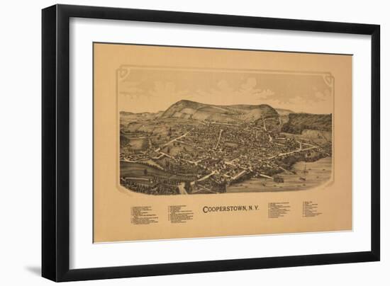 Cooperstown, New York - Panoramic Map-Lantern Press-Framed Art Print