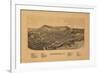 Cooperstown, New York - Panoramic Map-Lantern Press-Framed Premium Giclee Print