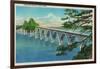 Coos Bay Bridge in North Bend, Oregon - North Bend, OR-Lantern Press-Framed Art Print