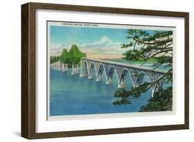 Coos Bay Bridge in North Bend, Oregon - North Bend, OR-Lantern Press-Framed Art Print