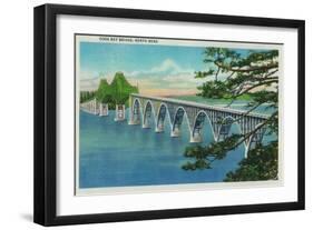 Coos Bay Bridge in North Bend, Oregon - North Bend, OR-Lantern Press-Framed Art Print