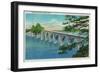 Coos Bay Bridge in North Bend, Oregon - North Bend, OR-Lantern Press-Framed Art Print