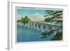 Coos Bay Bridge in North Bend, Oregon - North Bend, OR-Lantern Press-Framed Art Print