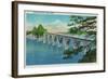 Coos Bay Bridge in North Bend, Oregon - North Bend, OR-Lantern Press-Framed Art Print