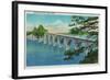 Coos Bay Bridge in North Bend, Oregon - North Bend, OR-Lantern Press-Framed Art Print