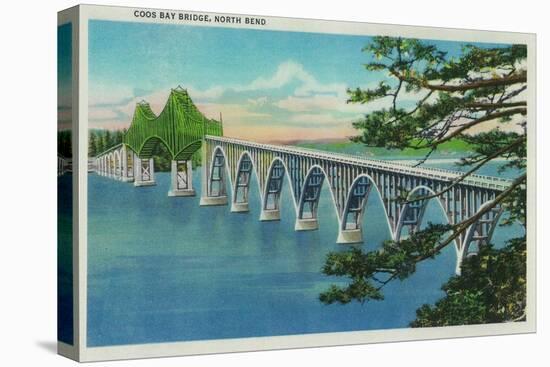 Coos Bay Bridge in North Bend, Oregon - North Bend, OR-Lantern Press-Stretched Canvas