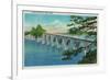 Coos Bay Bridge in North Bend, Oregon - North Bend, OR-Lantern Press-Framed Art Print