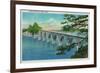 Coos Bay Bridge in North Bend, Oregon - North Bend, OR-Lantern Press-Framed Art Print