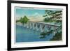 Coos Bay Bridge in North Bend, Oregon - North Bend, OR-Lantern Press-Framed Art Print