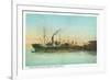 Coos Bay, Oregon - Ships Loading Lumber Scene-Lantern Press-Framed Premium Giclee Print