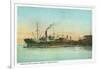 Coos Bay, Oregon - Ships Loading Lumber Scene-Lantern Press-Framed Art Print