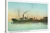 Coos Bay, Oregon - Ships Loading Lumber Scene-Lantern Press-Stretched Canvas