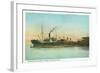 Coos Bay, Oregon - Ships Loading Lumber Scene-Lantern Press-Framed Art Print